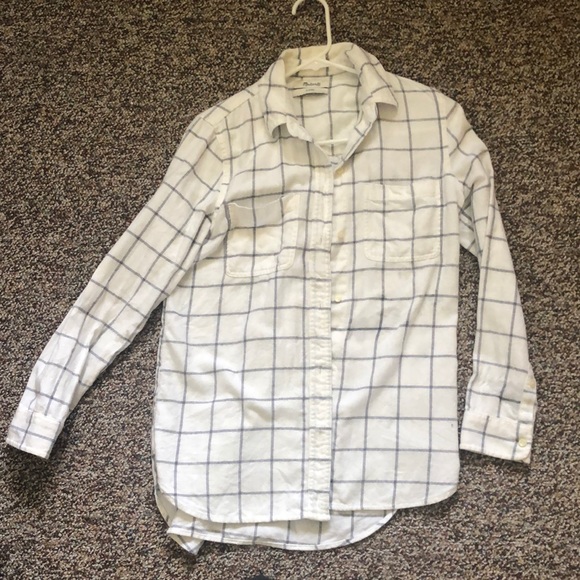 Donated - Madewell flannel oversized ex-boyfriend shirt in windowpane - Picture 3 of 6